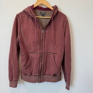 Lucky Brand Men's Full Zip Hoodie Heathered Red Sweatshirt Small